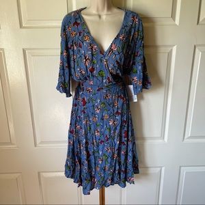 Woman Within blue floral dress New 1x